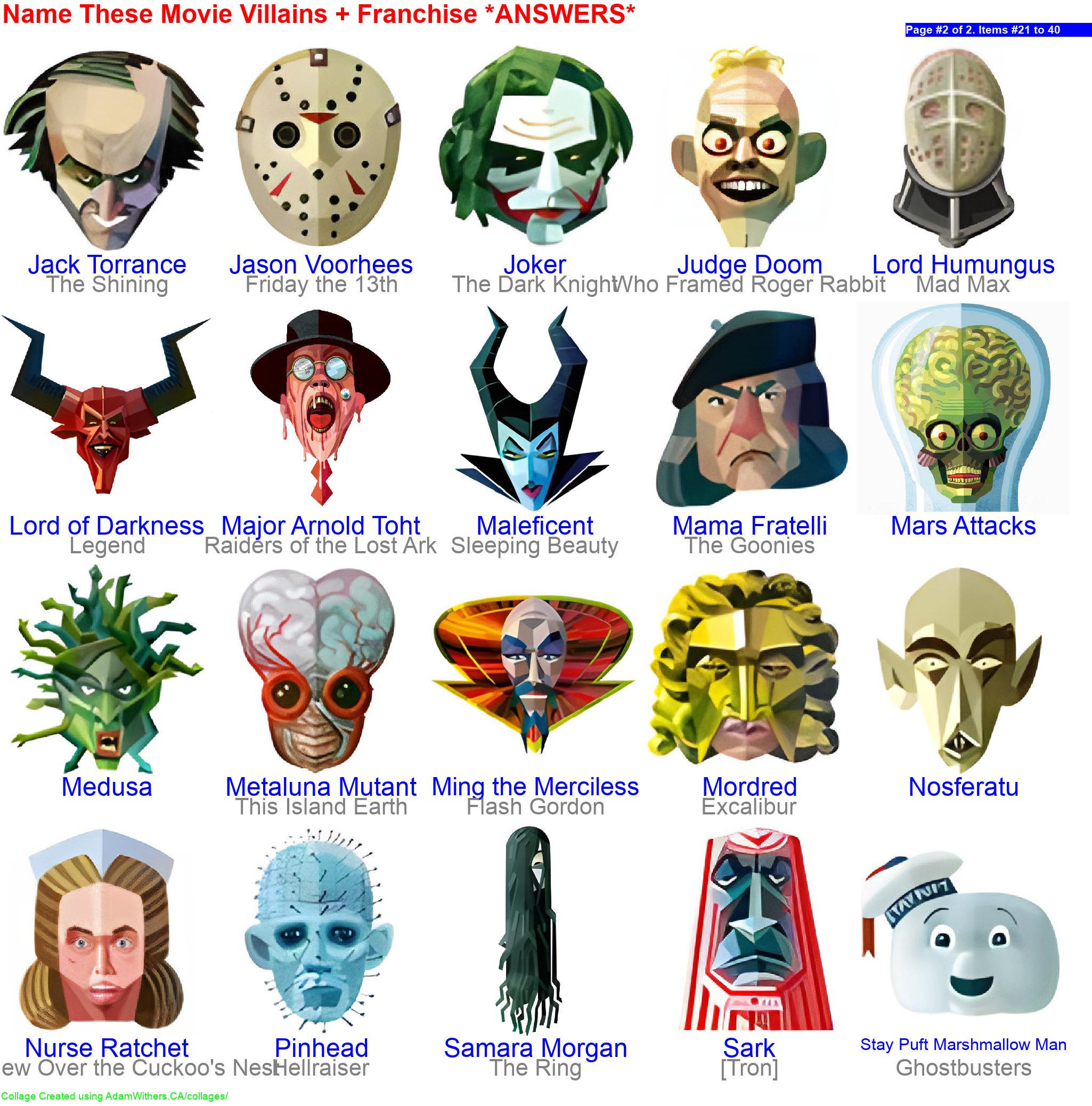 CollageA: guessMovieVillains2 Page 2